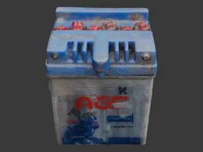 Old Motorcycle Battery 3D Scan Low-poly 3D model