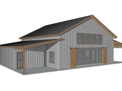 Barndominium House - 020 Low-poly 3D model