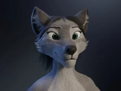 Eva Anthro wolf 3D model