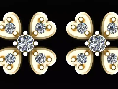 HEART SHAPE  EARRING 3D PRINTABLE MODEL  3D print model