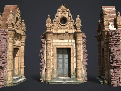 Old Door Portal Low-poly 3D model