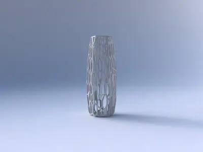 Vase squeezed hexagon with faceted organic lattice 3D print model