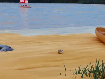 Beach landscape environment  Free 3D model