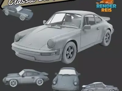 Porsche 911 Turbo  Classic German Sports Car  3D print model