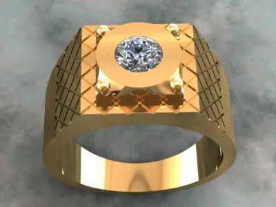 Diamond Men Ring  3D print model