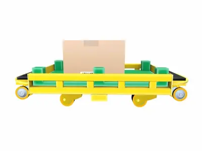 Industrial Trolley Low-poly 3D model