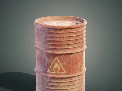 Old oil barrels Free low-poly 3D model