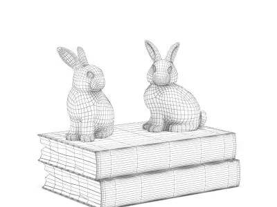 3D Bunny Rabbit Books 3D model
