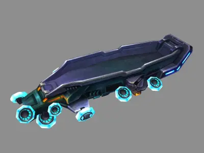 Space-mine field-running business car 3D model