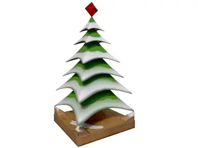 Stylized Snow Tree Free low-poly 3D model