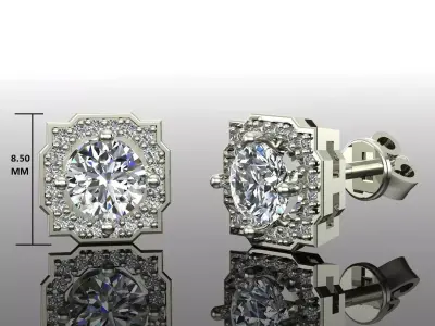 Women Diamond Earrings 3D print model 98