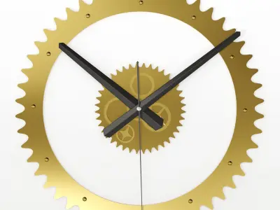 Industrial wall clock 3D model