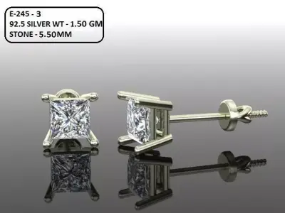 Women Diamond Earrings 3D print model 47