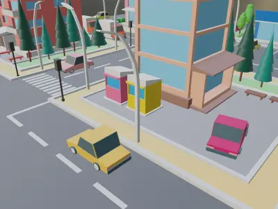 Small City Pack Low-poly 3D model