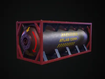 Gas Tank Low-poly 3D model