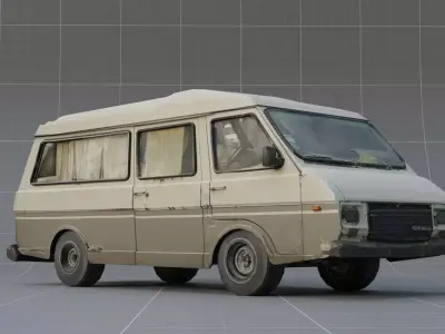 Gray car  Low-poly 3D model