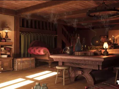 Fantasy Interior Environment - Unreal Engine 4 Low-poly 3D model