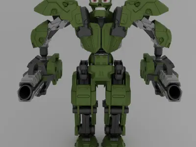 Walejaw Mecha Robot Character Animations Free 3D model