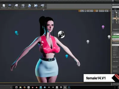 Fatal Female 014 For Unreal Engine Low-poly 3D model