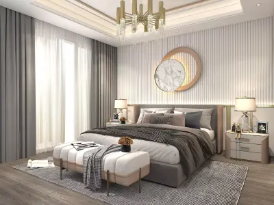 Modern Bedroom Scene 28 3D model