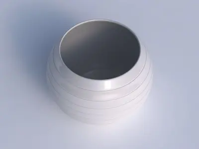 Bowl spheric with smooth horizontal dents 2 3D print model