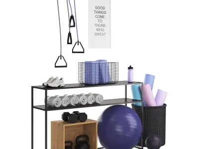 Home Fitness Set 3D model