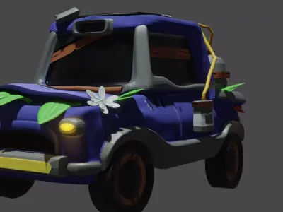 cartoon car  Low-poly 3D model buy