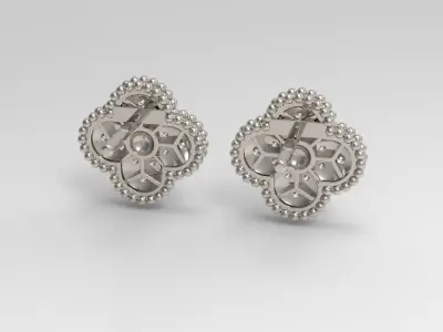 Diamond clover earring nice design 3D print model