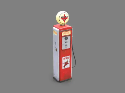 Vintage Gas Pump - PRO Version Low-poly 3D model