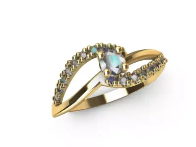 Anillo solitario para dama-mujer -v- 3D print model