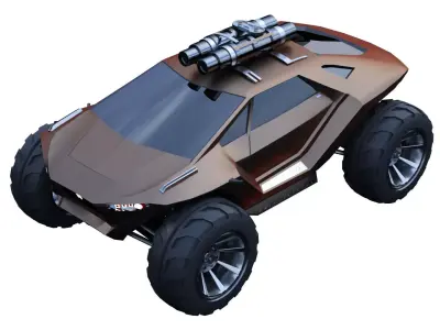 Predator EV SUV Low-poly 3D model