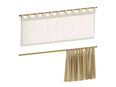 Curtain HE-No 04 Cafe Curtain 02 3D model