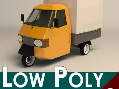 Low Poly Three Wheeled Truck Low-poly 3D model