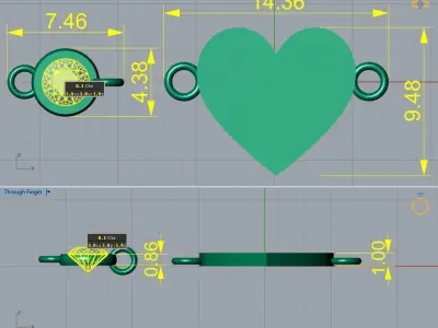 Heart Pendant P 033 3D print model