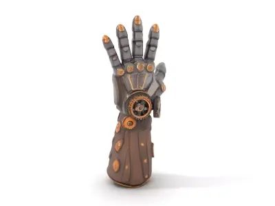 Steampunk Mechanical Hand Model Pack Low-poly 3D model
