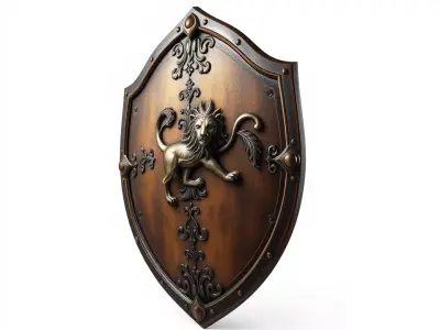 Medieval Lion Shield model pack Low-poly 3D model