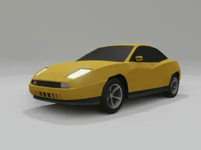Fiat Coupe low poly 3D model Low-poly 3D model