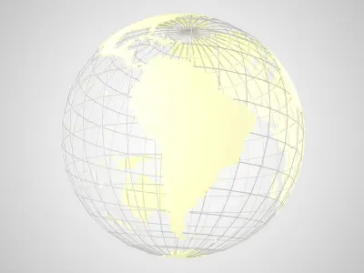 Globe News Skeleton Cream Yellow 3D model