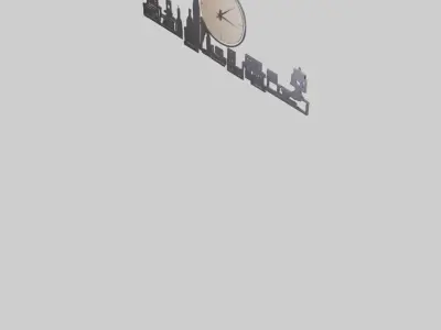 Cityscape Wall Clock model 3D model