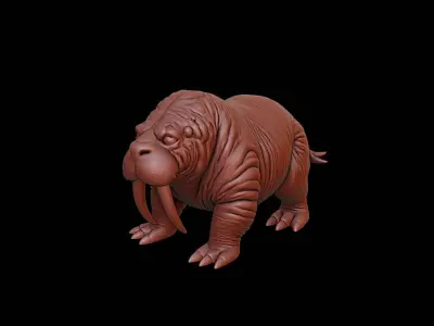 Walrus Animal Sculpture 3D print model buy