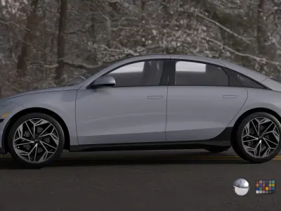 Ioniq 6 2024 -photoreal-Vray-Redshift-Unreal-Lightrigs included 3D model