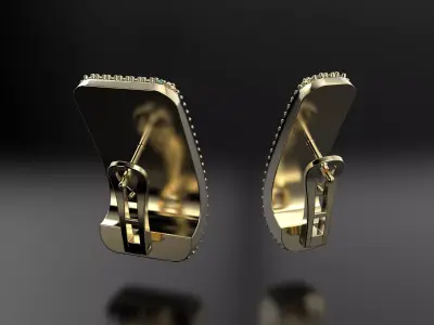 Earrings with many diamonds  3D print model
