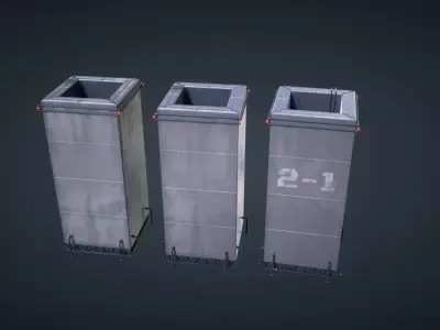 Mars KitBash - Power Plant Low-poly 3D model