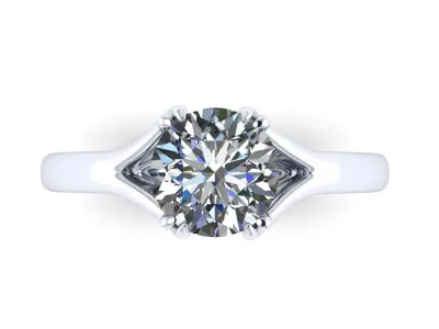 Solitaire Twist Prong Diamond Ring R25 3D print model