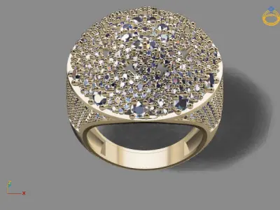 STL 3DM Print Ready Women Diamond Ring Lightweight Printable  3D print model 102