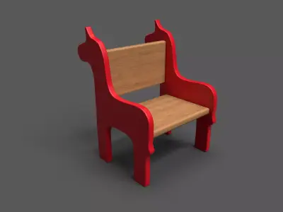 Unicorn Chair Low-poly 3D model