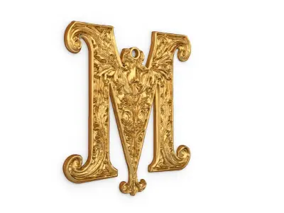 Alphabet Letter M  Pendant 3D print model