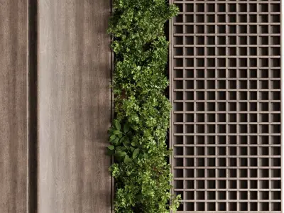 Decorative wood panels Vertical Wall Garden With Wooden frame 01 3D model