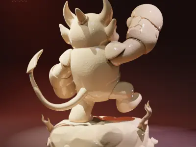 Fire Imp Commander - Stylized Lava Beast Miniature 3D print model