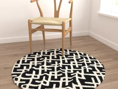 Round Rug Set 93 3D model